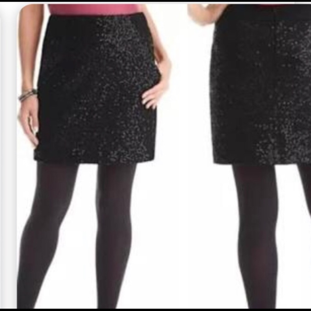 Ann Taylor black sequin skirt